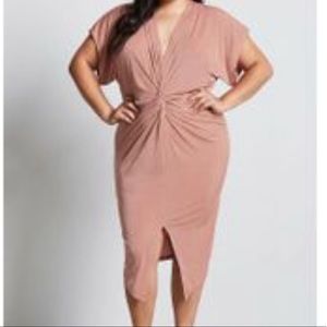 Forever 21 Front Twist Calf Length Dress